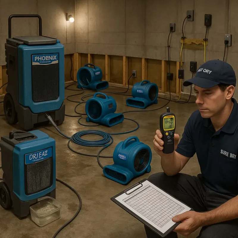Structural Drying and Dehumidification process in Los Alamitos, CA